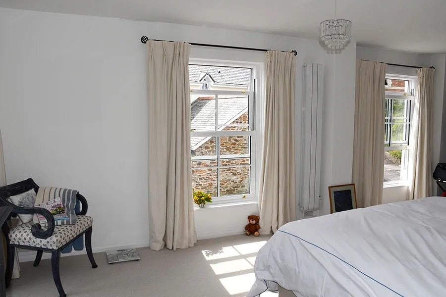 uPVC sash windows in bedroom