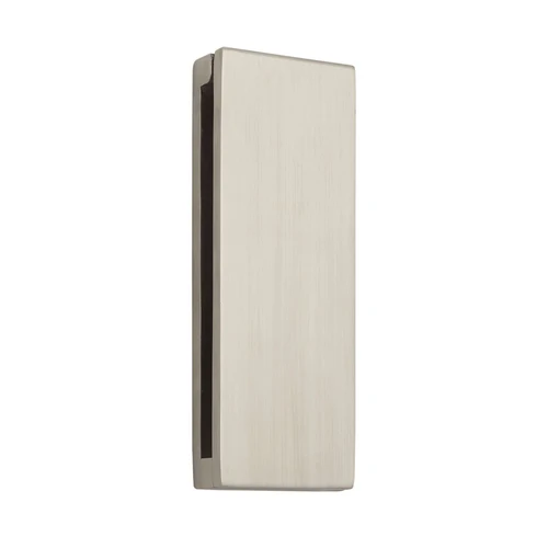 Square Door Knocker in Brushed Steel Side View